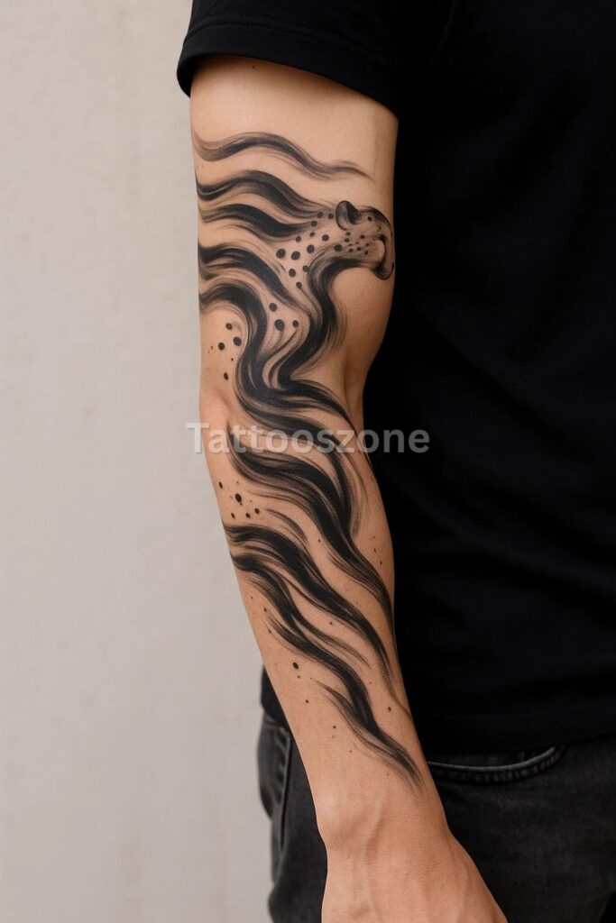 Abstract Cheetah tattoo