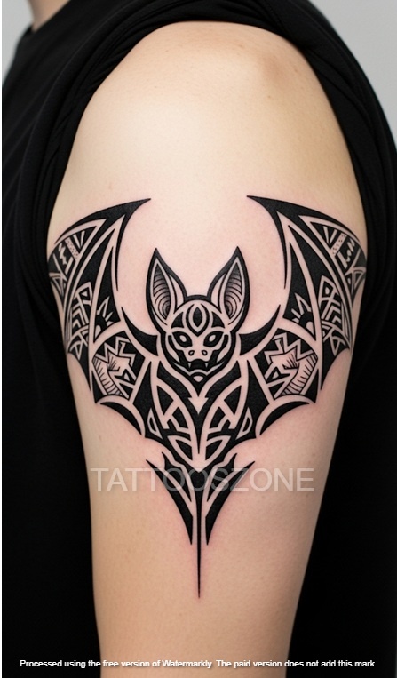 Bat tattoo on forearm