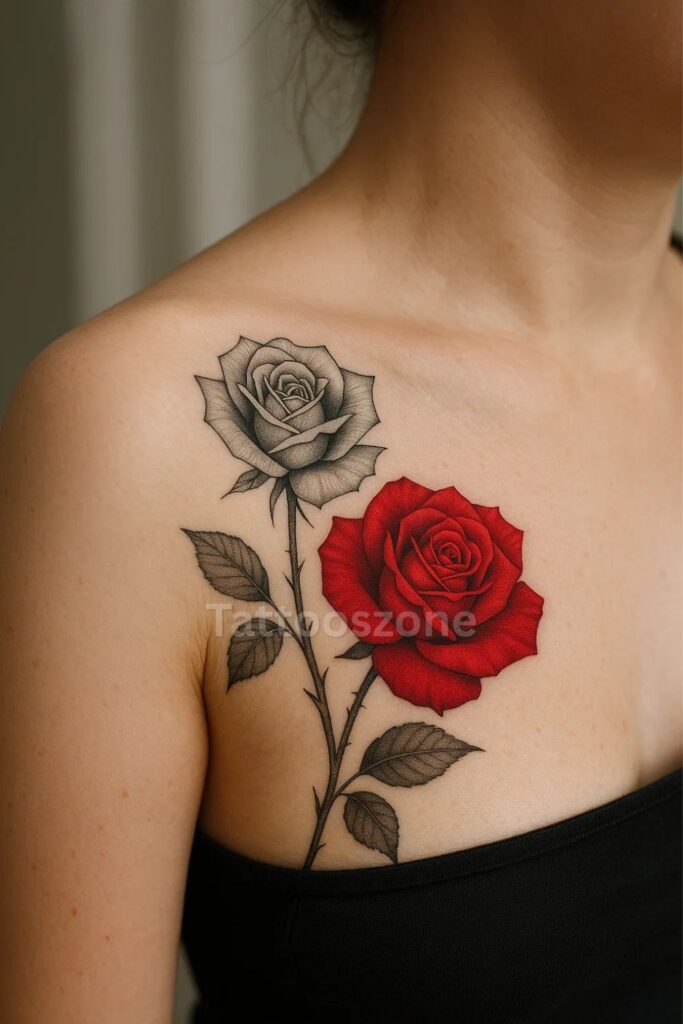 Beautiful Rose Tattoo design