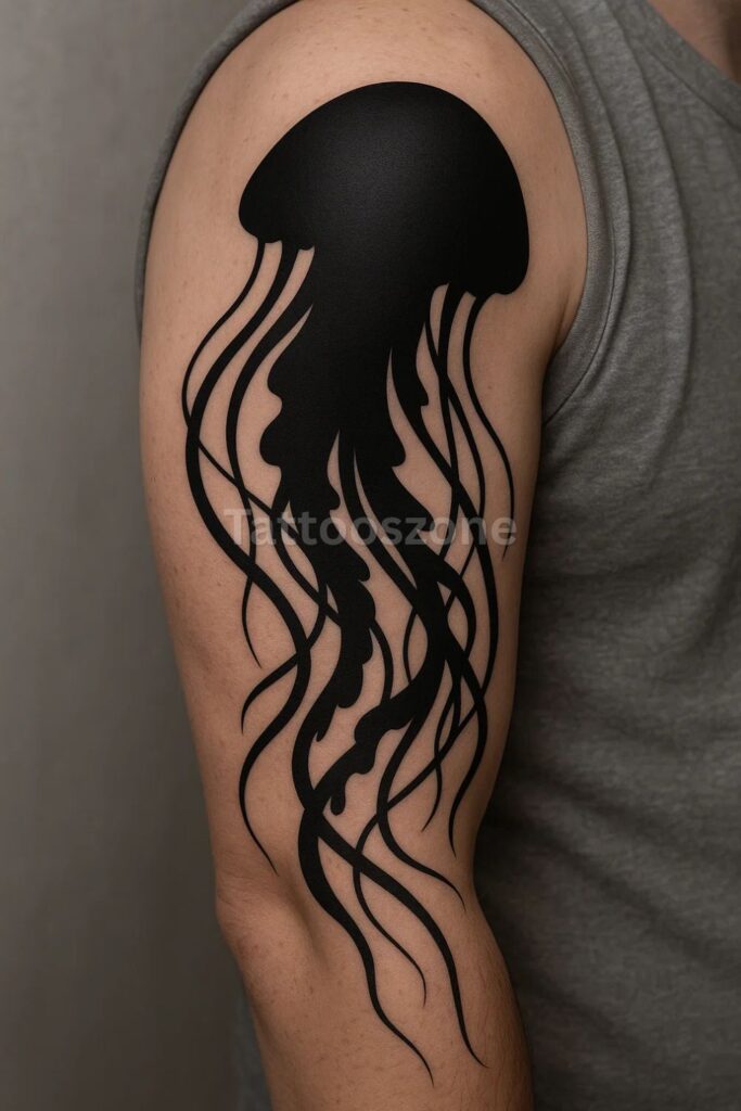 Blackout Silhouette Jellyfish