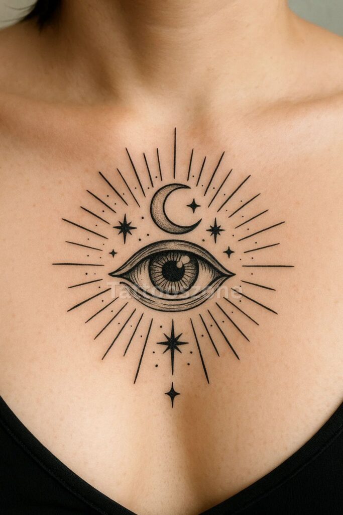 Celestial Symbol eveil eye tattoo
