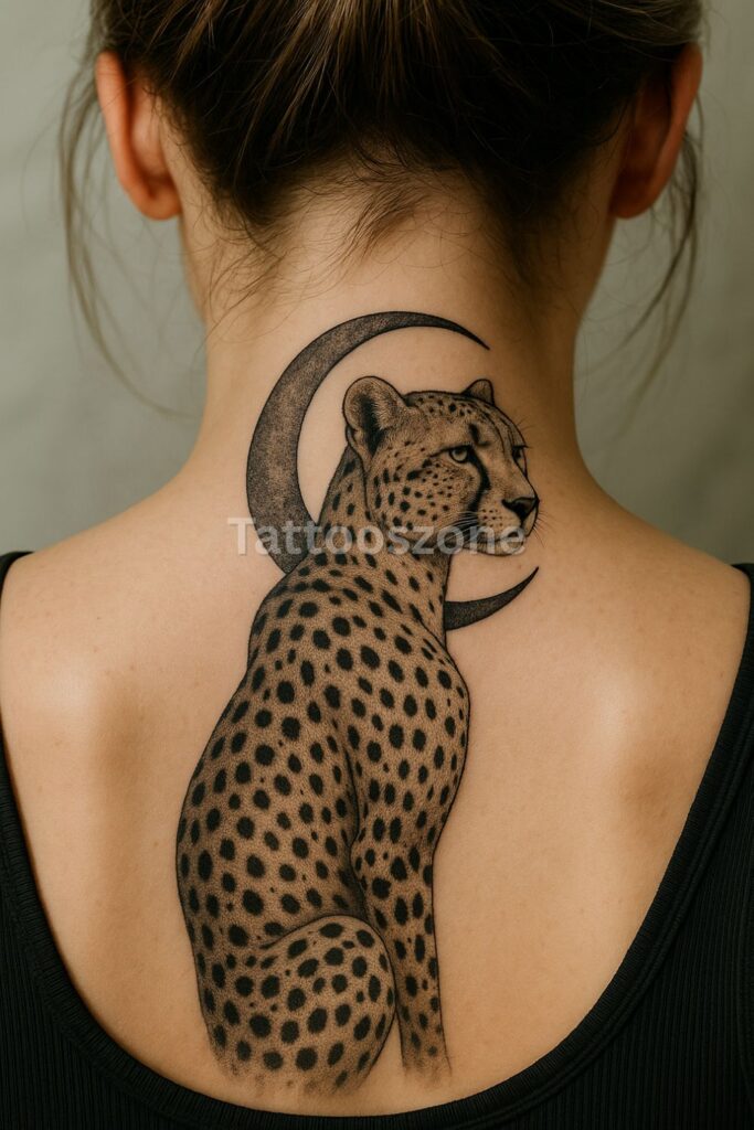 Cheetah with Crescent Moon