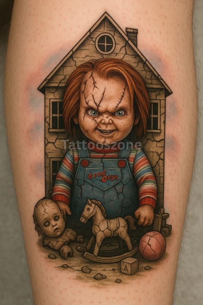 Chucky in Dollhouse tattoo
