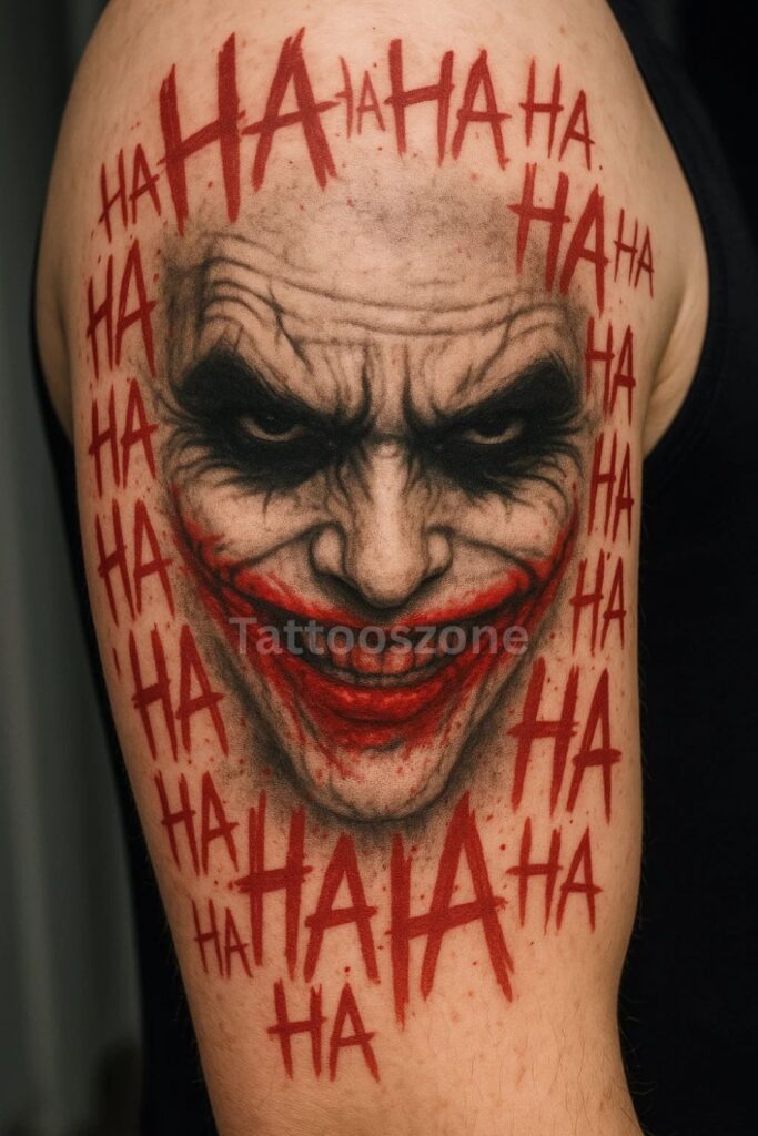 Classic Joker Laugh Tattoo