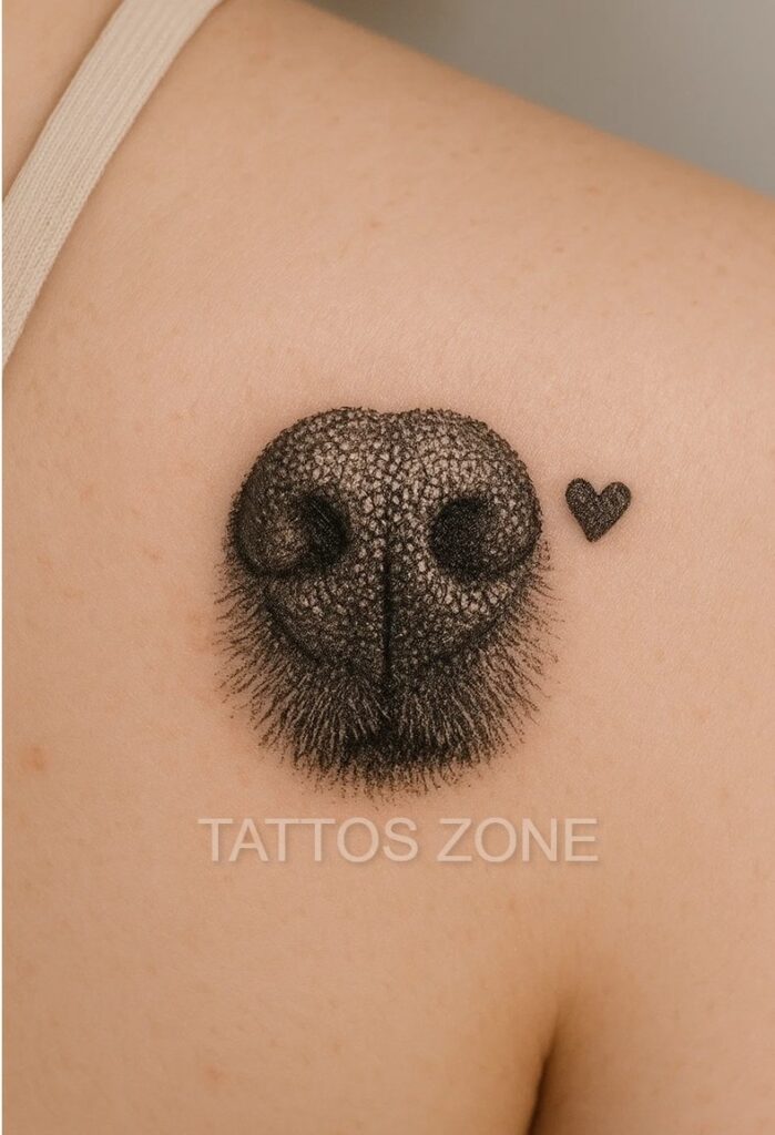 Dog nose print tattoo