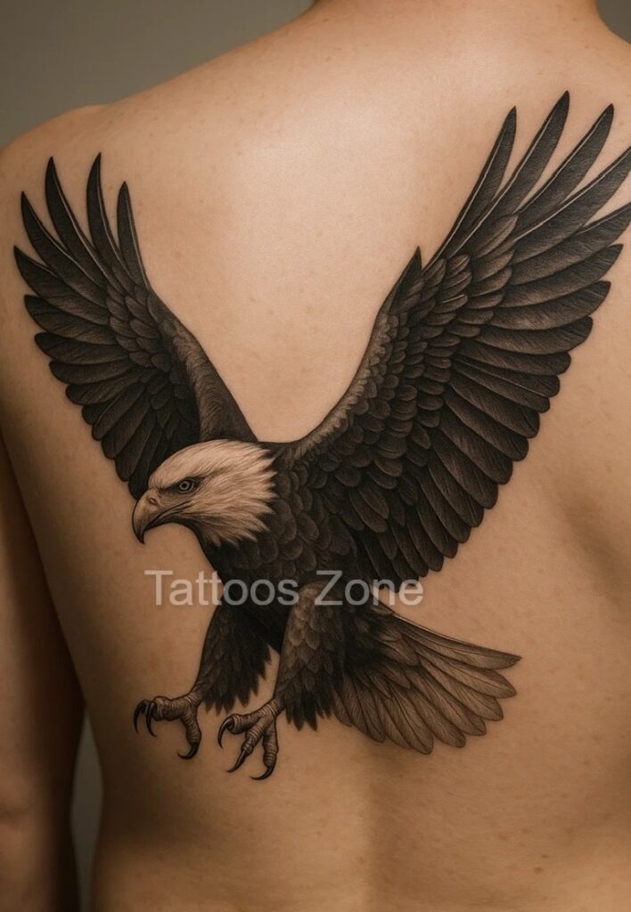 Eagle tattoo on back