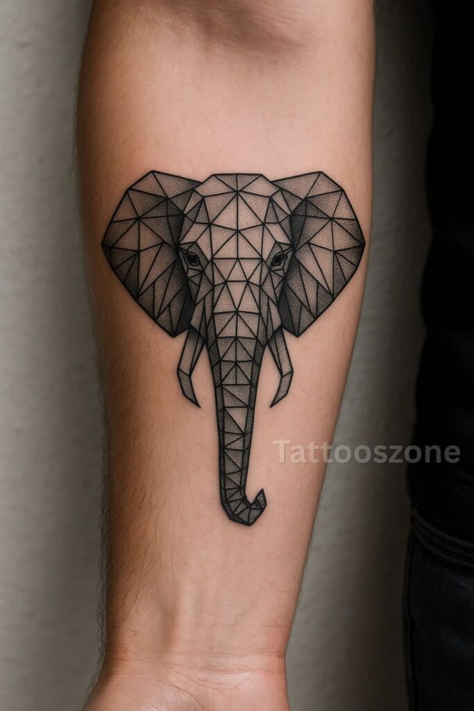 Geometric Elephant Tattoo