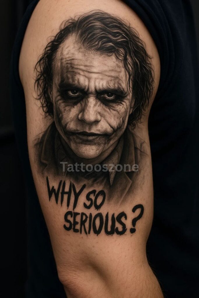 Heath Ledger’s Joker Portrait tattoo