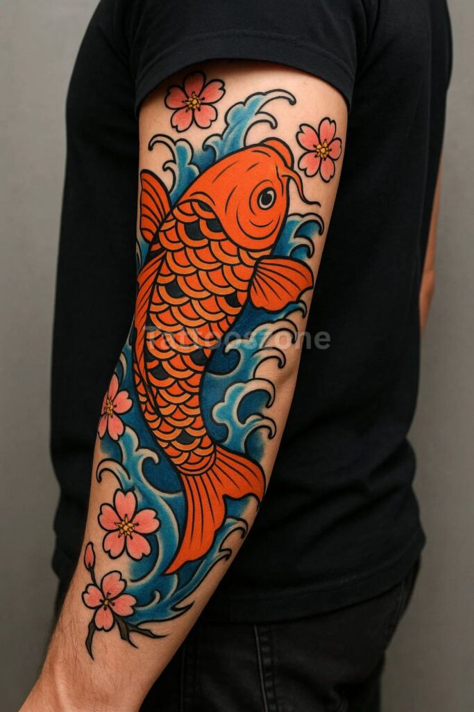 Japanese Sleeve-Style Koi tattoo