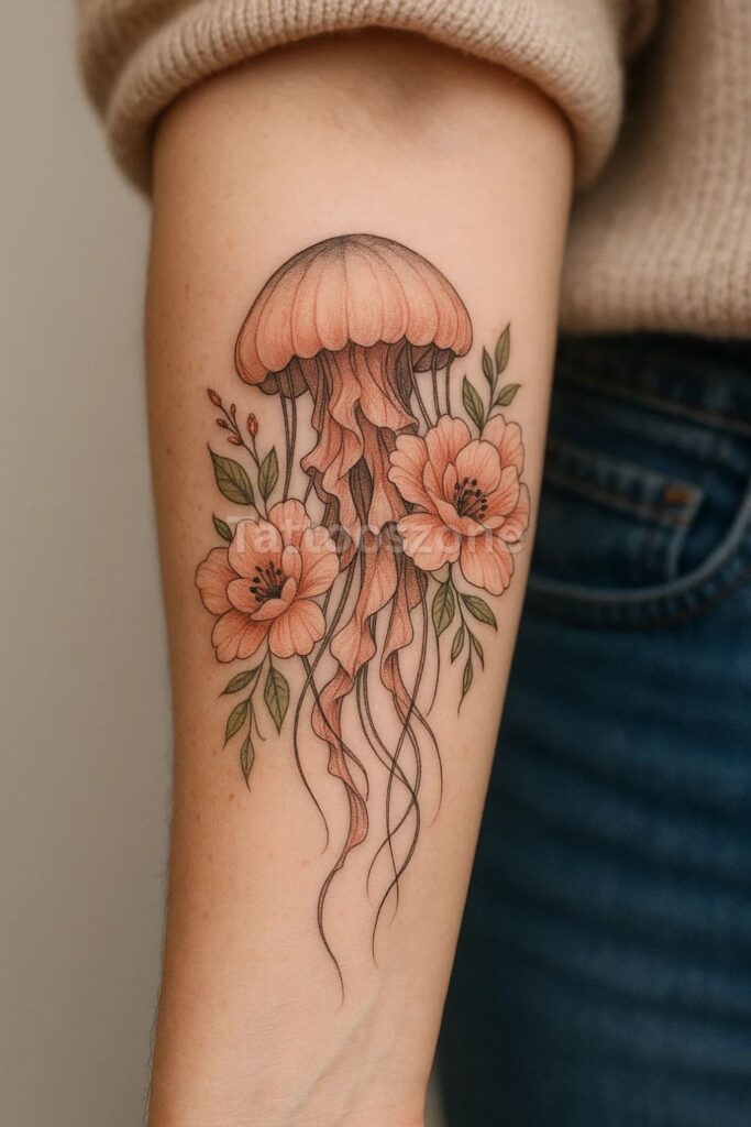 Jellyfish with Floral Accents