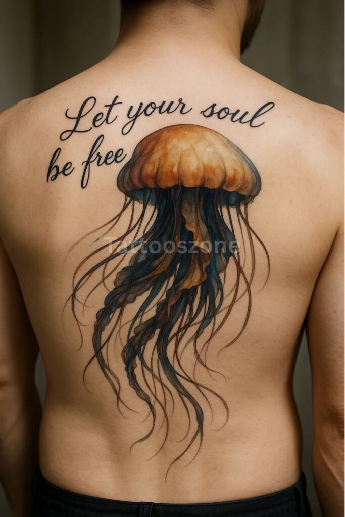 Jellyfish with Script Quote