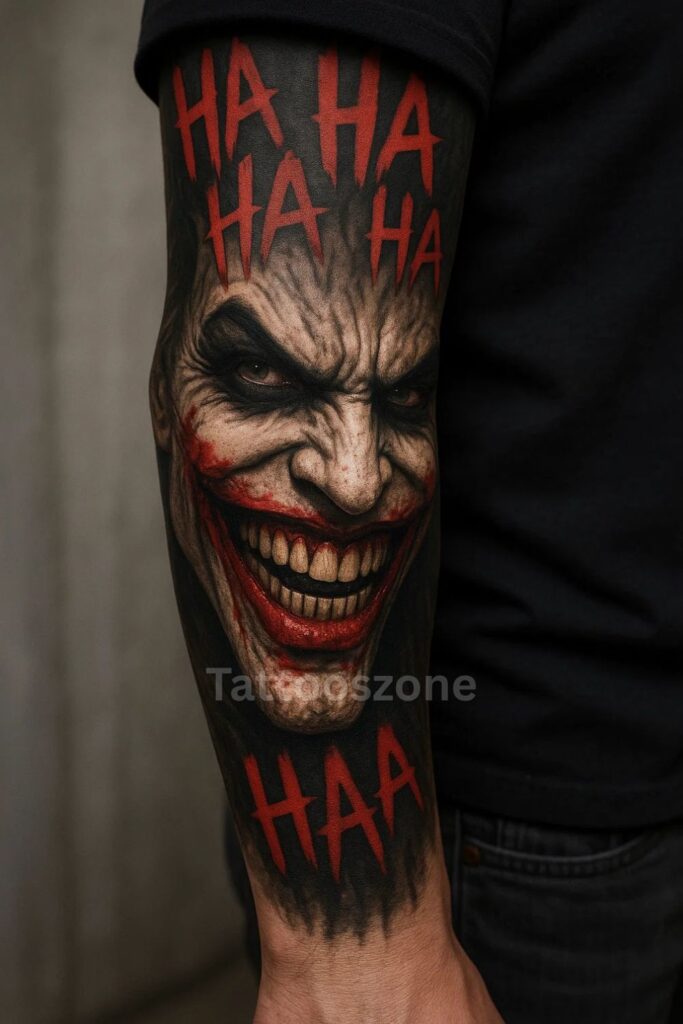Joker Smile on the Forearm