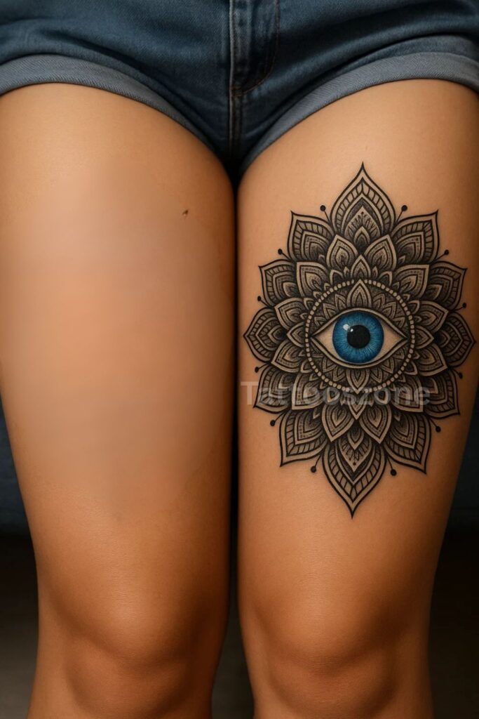 Mandala Evil Eye Fusion tattoo