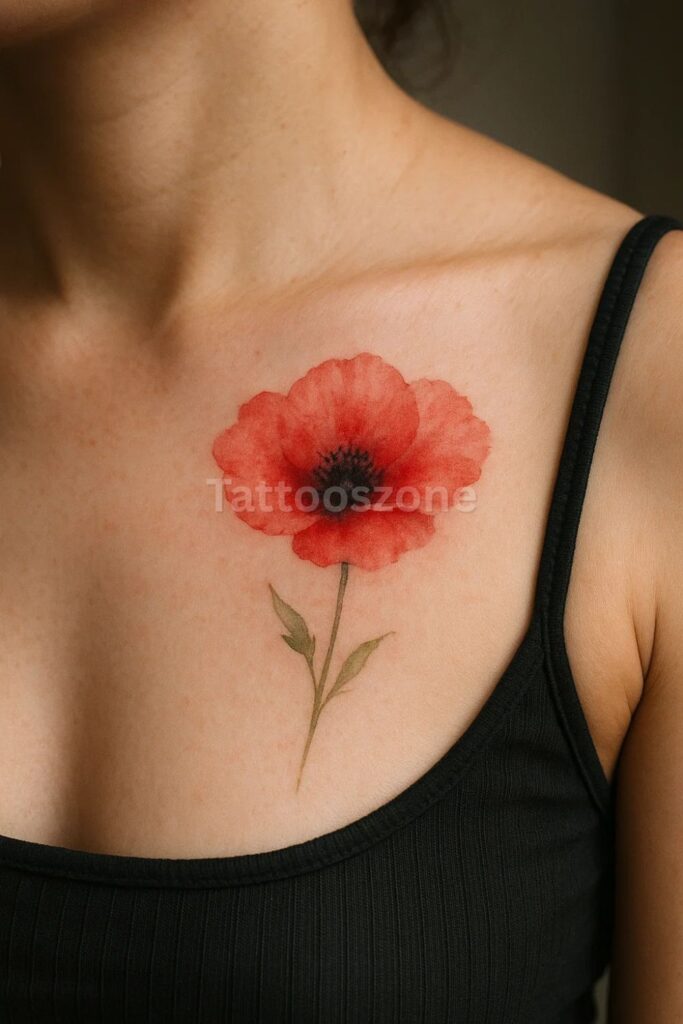 Meaningful Poppy Tattoo