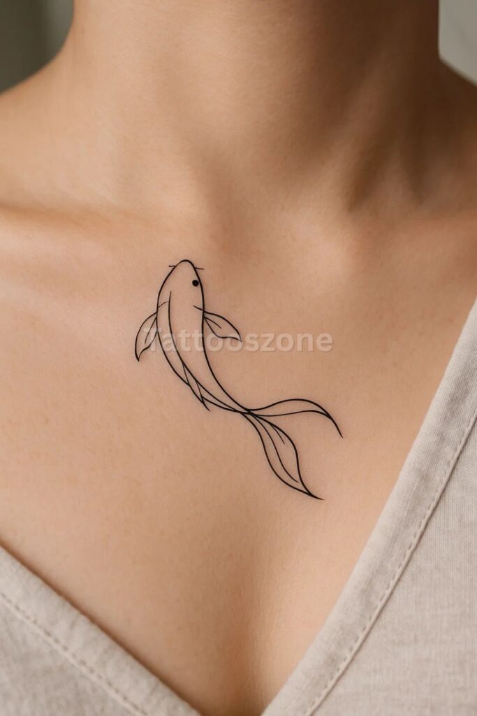 Minimal Line Koi Design