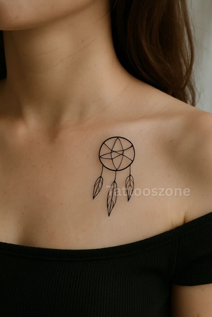 Minimalist Dreamcatcher Linework
