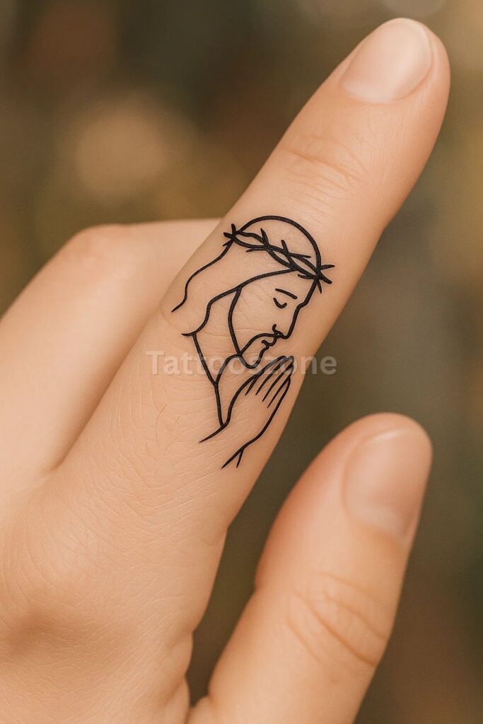 Minimalist Jesus tattoo