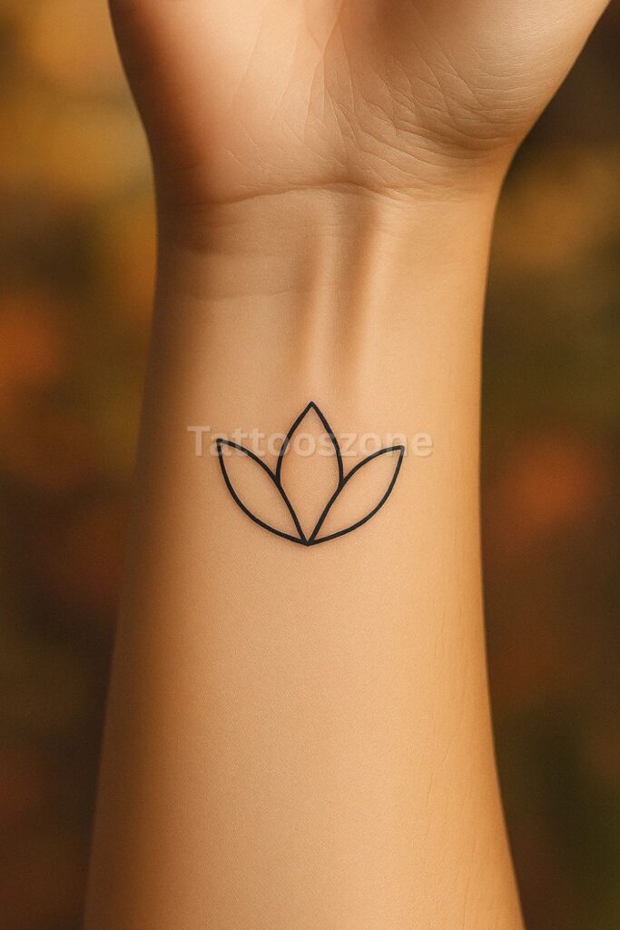 Minimalist Line Lotus tattoo