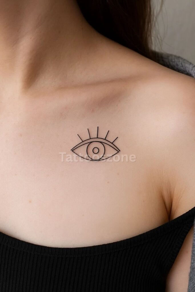 Minimalist Linework Eye tattoo design