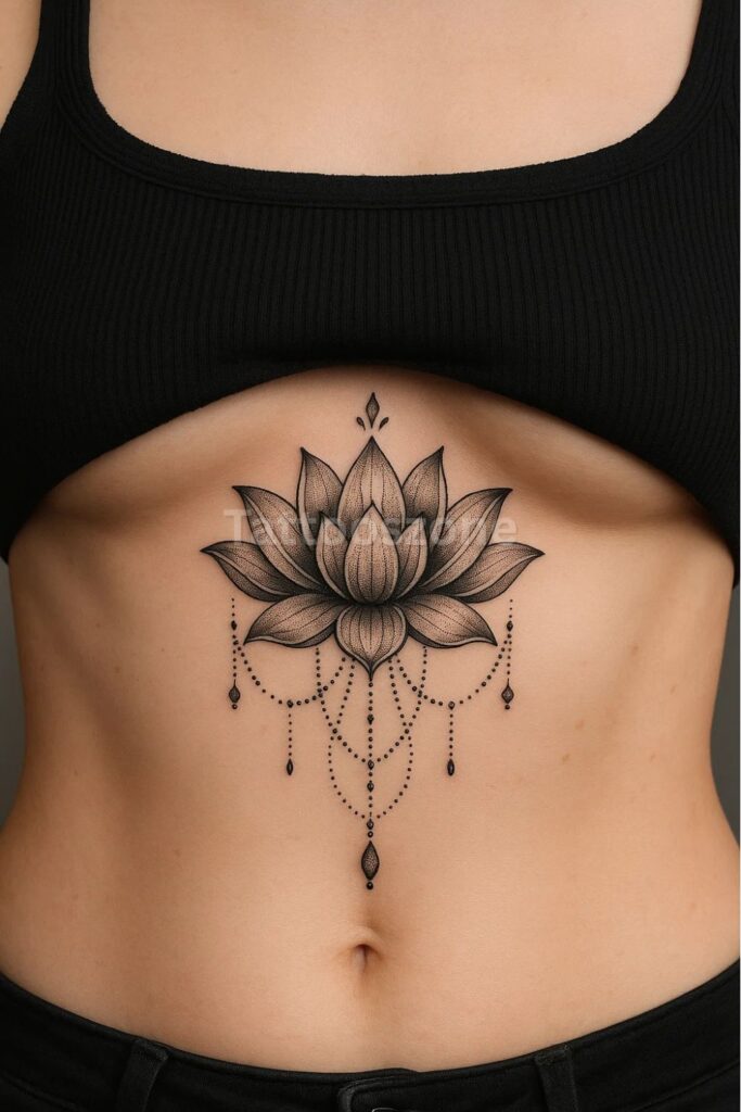 Ornamental Lotus Pendant tattoo