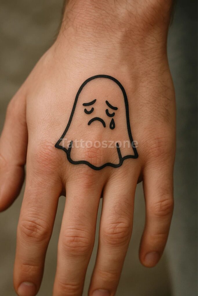 Sad Ghost Tattoo