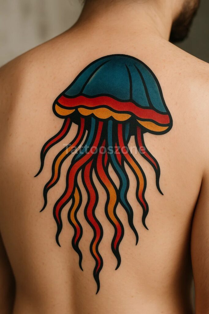 Traditional Tattoo Style Jellyfish