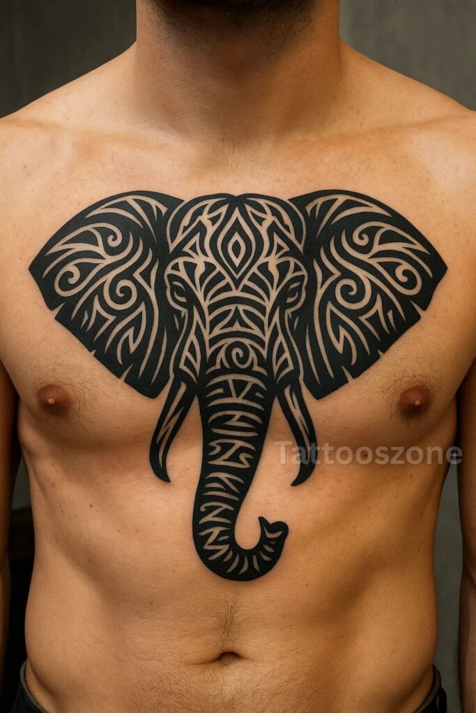 Tribal Elephant Tattoo