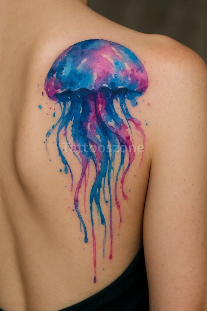 Watercolor Jellyfish Drip
