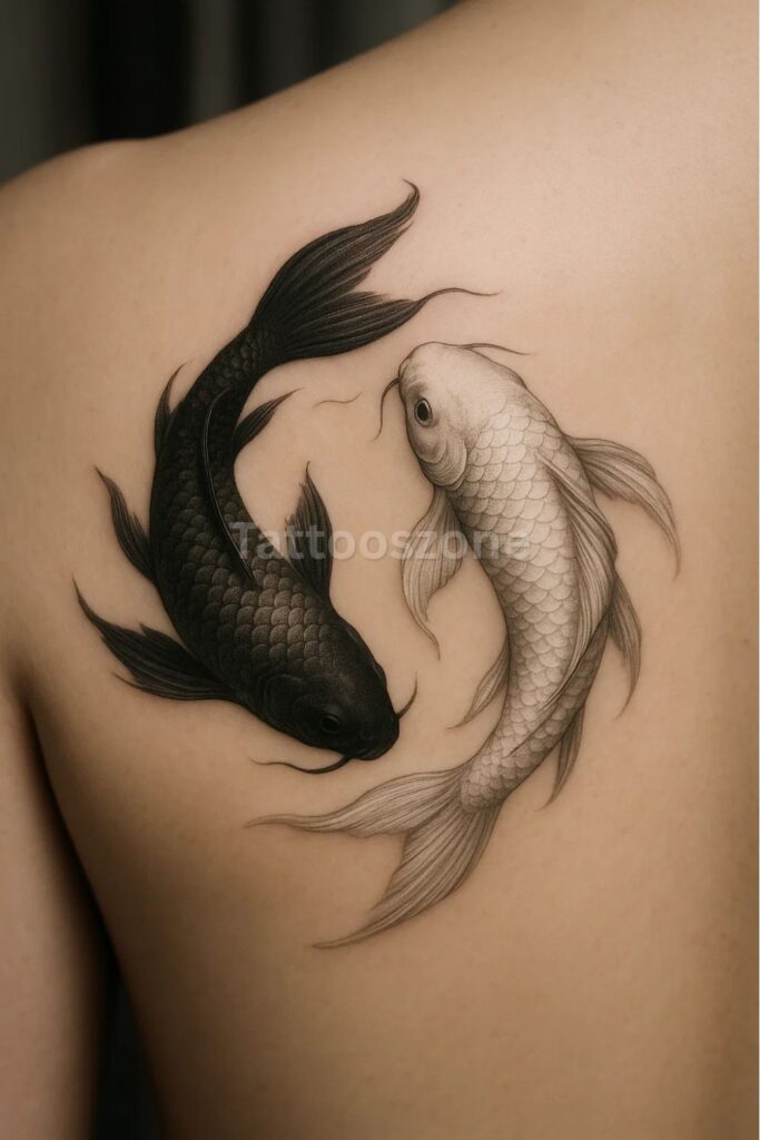 Yin-Yang Koi Pair tattoo