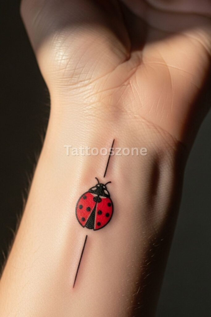 minimalist ladybug tattoo