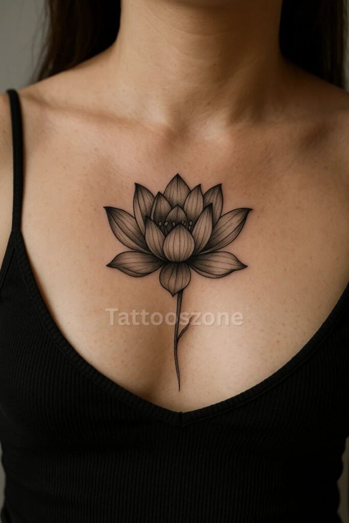 minimalist lotus tattoo