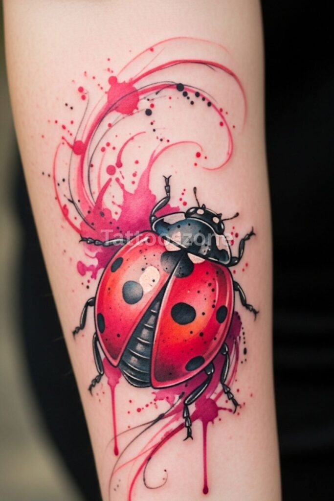 watercolor ladybug tattoo