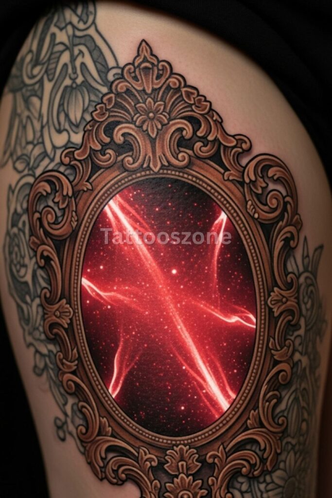 Baroque Mirror With Red Glare