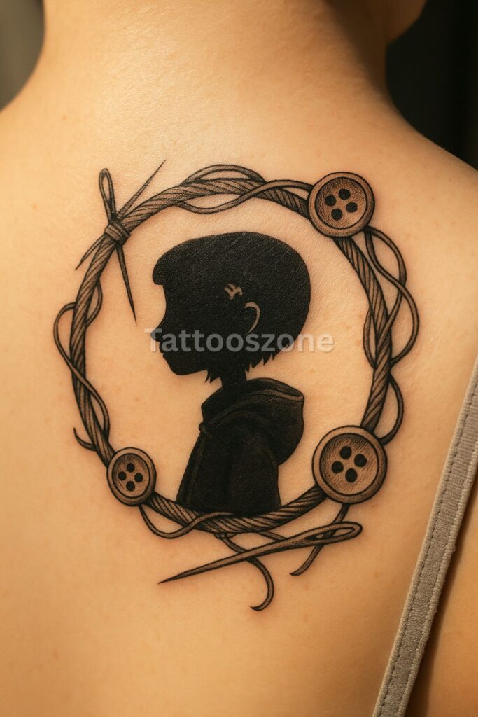 Circular tattoo frame