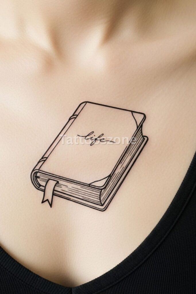 Closed Book with a Bookmark
