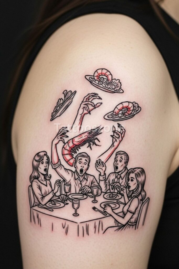 Dinner Party Chaos tattoo