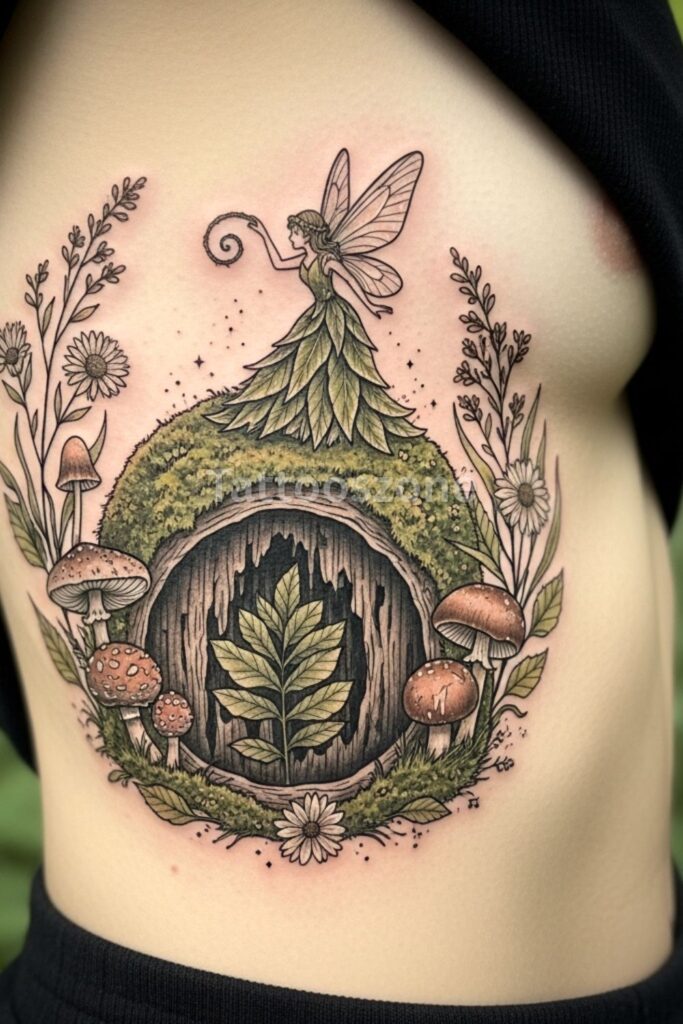 Faerie tattoo on a Mossy Mantle
