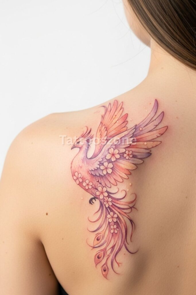 Feminine Phoenix Tattoo