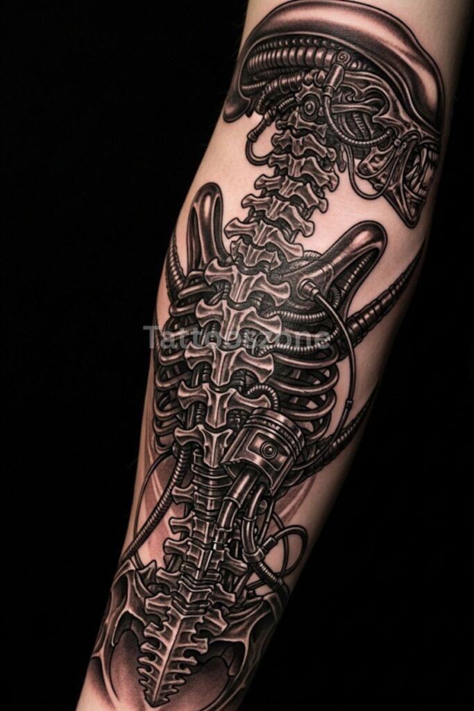 Forearm Biomechanical Xenomorph Spine