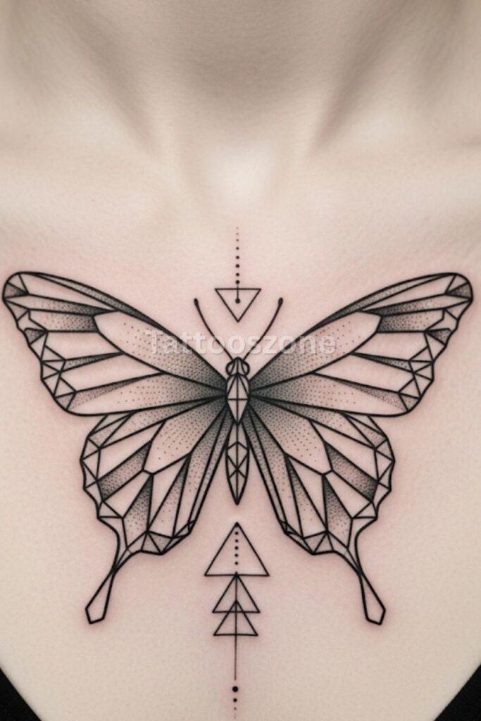Geometric Butterfly Tattoo