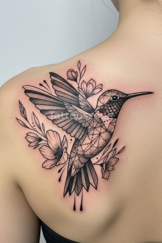 Geometric Hummingbird Design