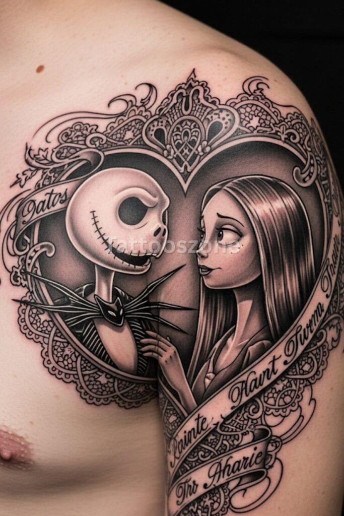 Jack and Sally Heart Frame