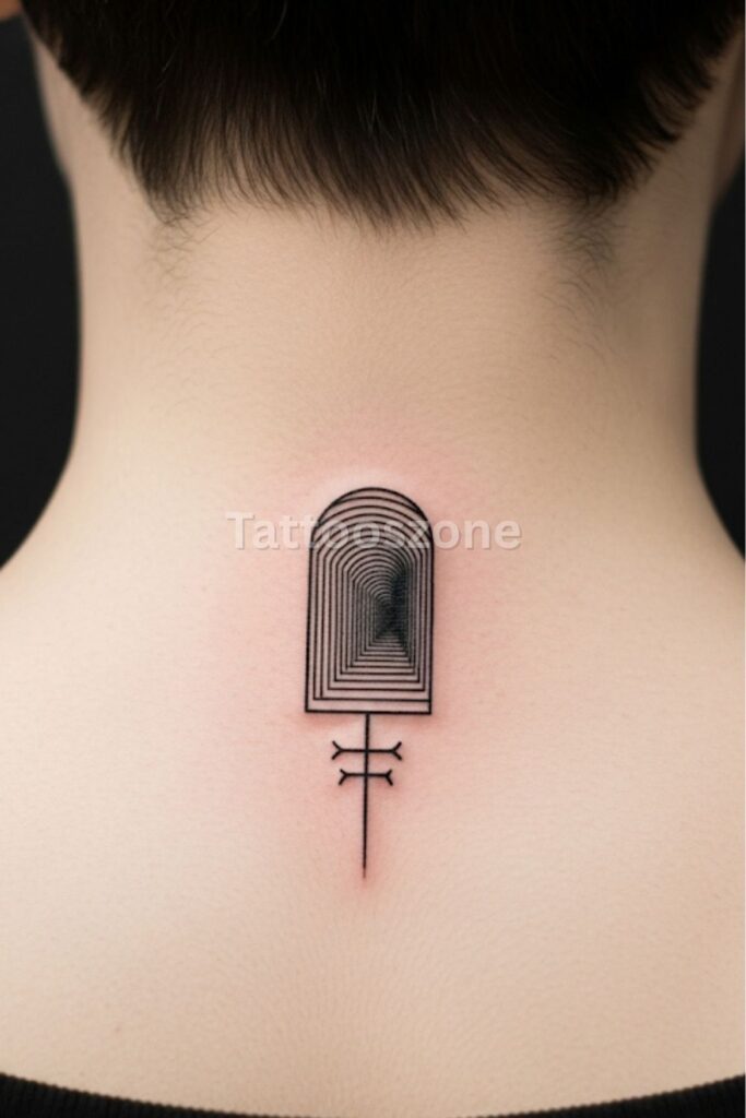 Minimalist Door Knocker Icon tattoo