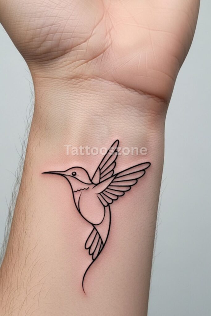 Minimalist Hummingbird Silhouette