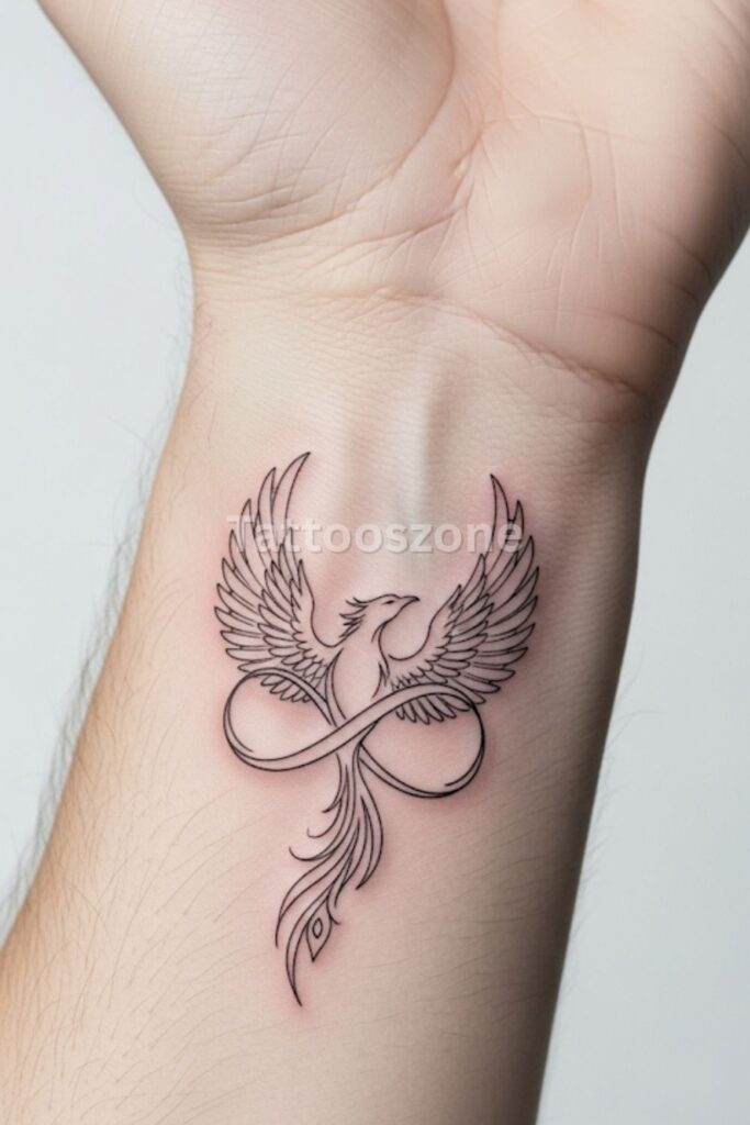 Minimalist Phoenix Tattoo