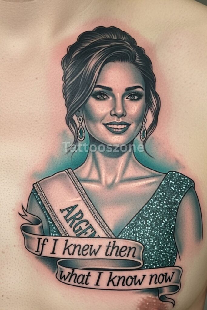 Miss Argentina Portrait tattoo