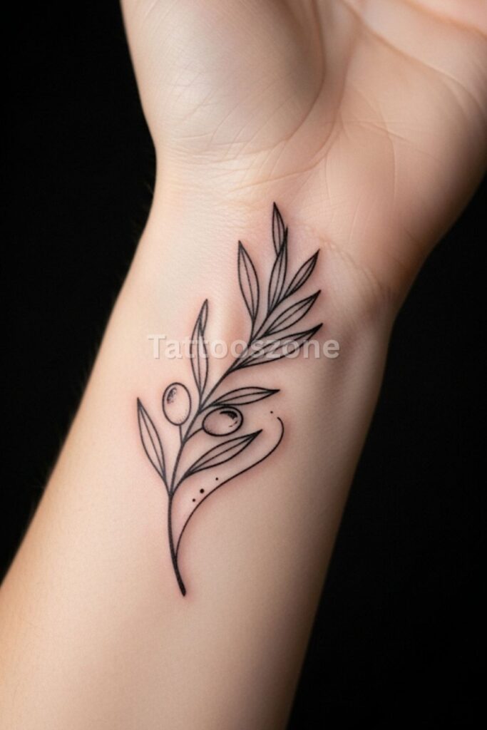 Olive Branch Around Wrist