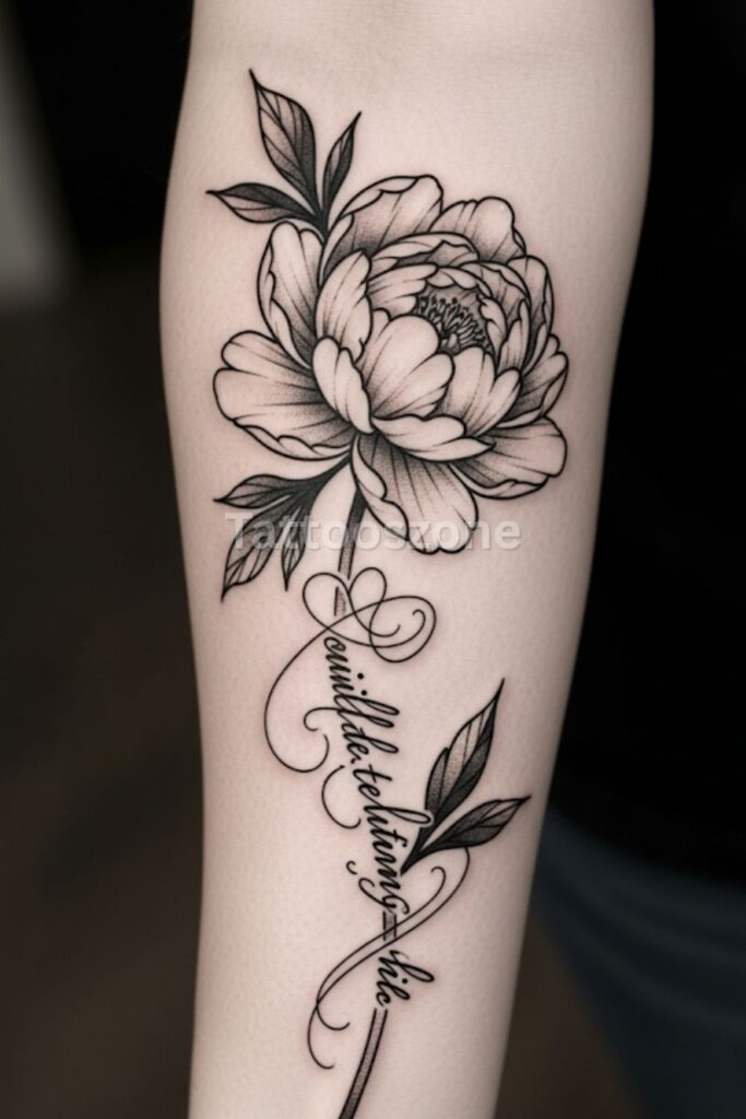 Peony Stem tattoo