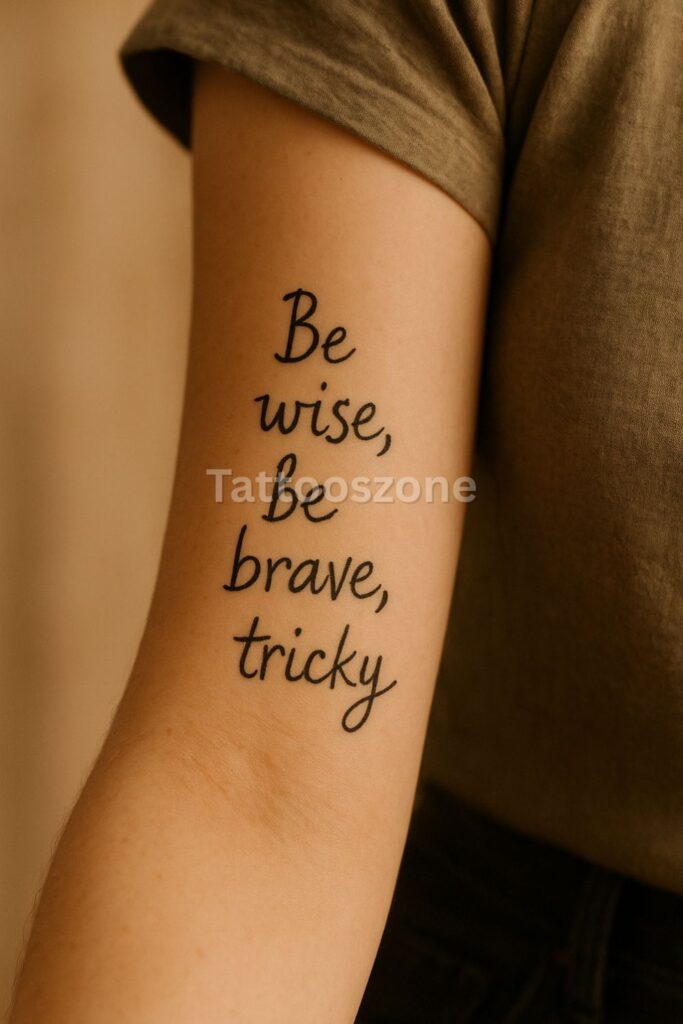 Quote tattoo in whimsical handwriting