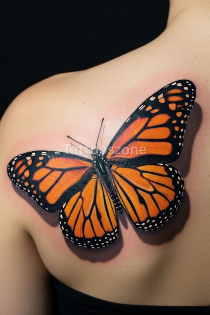 Realistic Butterfly Tattoo
